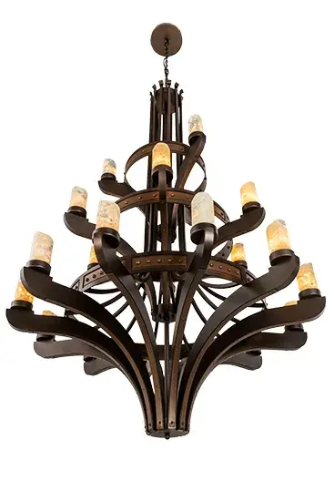 62" Wide Castilla Jadestone 21 Light Three Tier Chandelier - Image 6