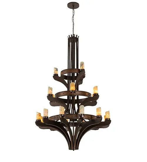 62" Wide Castilla Jadestone 21 Light Three Tier Chandelier - Image 10