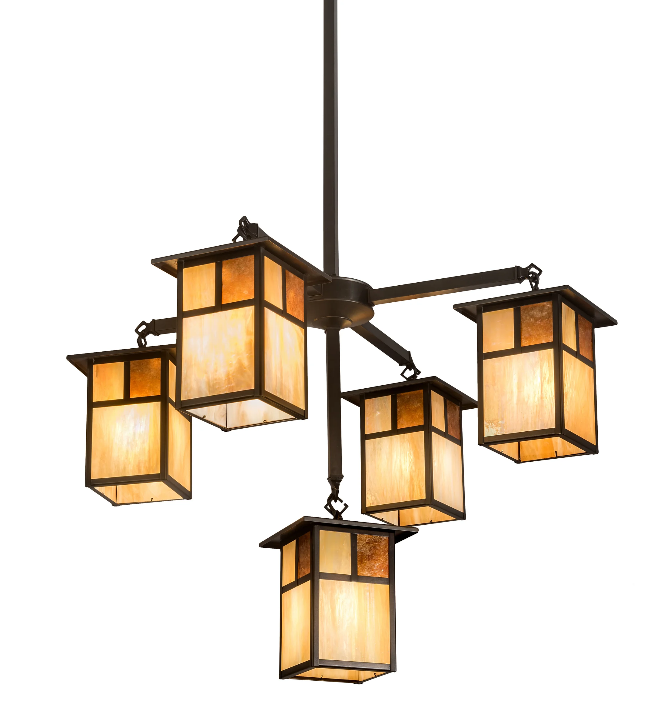 Hyde Park Five Light Chandelier in Craftsman Brown