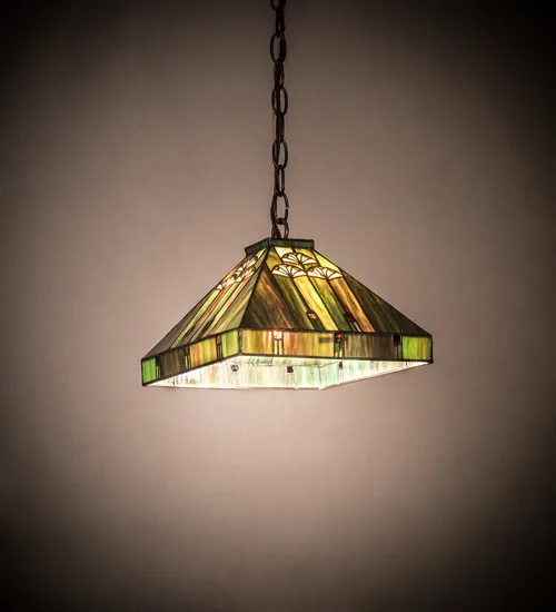 10"Sq Ginkgo Pendant