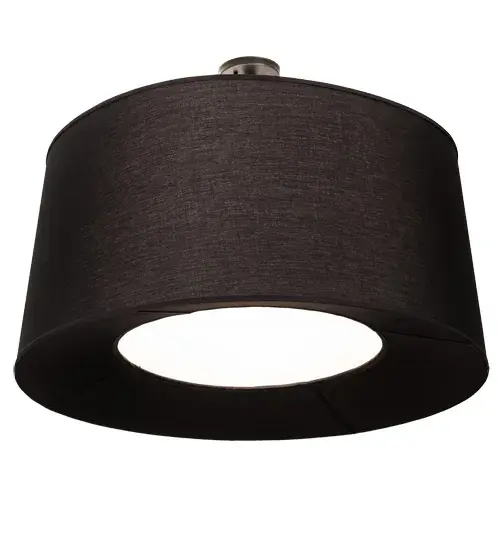 Designed with a curved profile and a bold architectural look. This striking, tapered ceiling pendant reveals a sophisticated aesthetic. The Cilindro features a Black Textrene shade enhanced with a Statuario Idalight bottom diffuser. The hardware is finished in a Textured Black. Custom crafted by highly skilled artisans in our 180,000 square foot manufacturing facility in Yorkville, New York. Custom sizes, finishes and diffuser colors available. UL and cUL listed for dry and damp locations however we do not recommend installing it in spaces that experience a large amount of moisture due to the fabric shade. Collection: Cilindro Finish: Textured Black Glass: Black Textrene/Statuario Idalight Width: 36.00" Height: 26.00" Length: 36.00" Weight: 12.00 lb Number of Bulbs: 3 Maximum Wattage: 7.00 W Bulb Type: A19 Bulb Base: E26 Light Source: LED Material: Steel Country of Origin: USA Safety Listing: Dry Safety Rating: Dry LED - alternate view