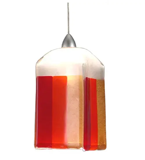 The Metro Fusion; Litesavers mini pendant is the coolest look in Hot glass. Hand cut glass is hot fired to fall into a cube draped shape. Handmade by Meyda Craftsmen the sweet Cherry; Orange and Lemon Yellow dripped shade with Platinum finished hardware and matching cord is one hot look. This Low Voltage pendant with canopy mount and included light bulb make this a tasty treat for the eye. The wiring components used in this item have been discontinued. We will develop new components upon request.