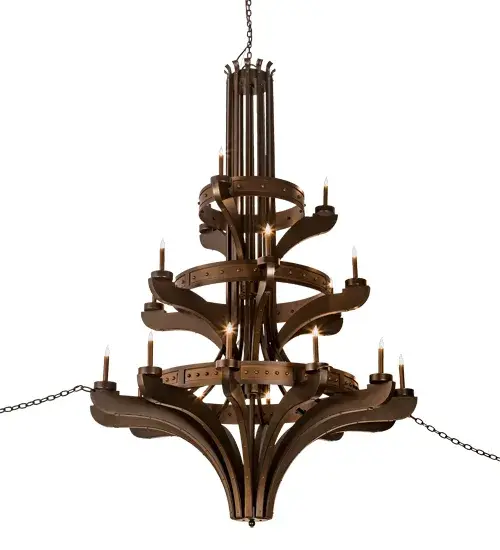 61" Wide Castilla 21 Light Three Tier Chandelier - Image 3