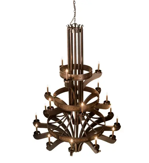 61" Wide Castilla 21 Light Three Tier Chandelier - Image 4