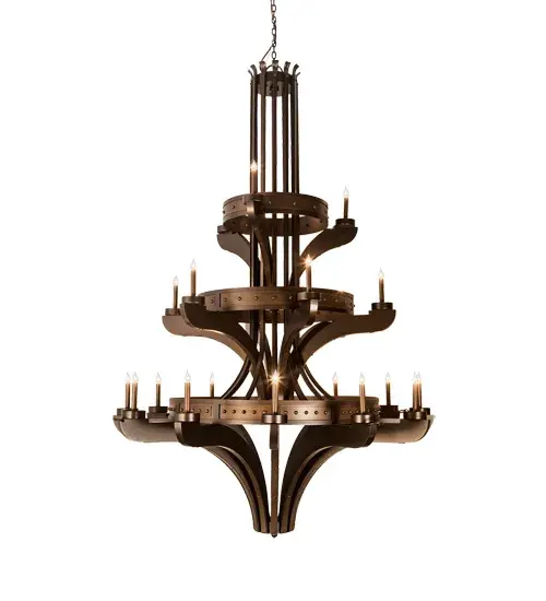 61" Wide Castilla 21 Light Three Tier Chandelier - Image 5
