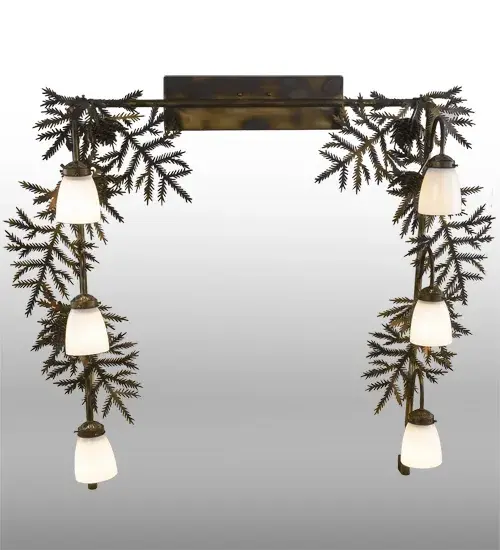 The material is Steel and Glass. The finish is Dark Burnished Antique Copper. The shade is White Opal. - alternate view