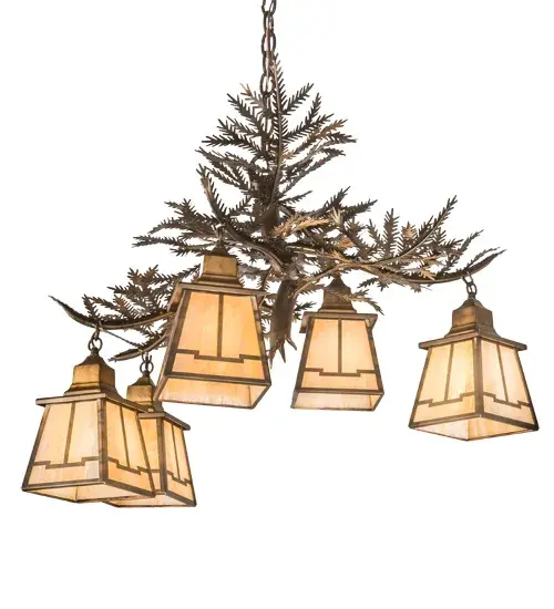 The material is Steel and Glass. The finish is Dark Burnished Antique Copper. The shade is Beige Iridescent. - alternate view