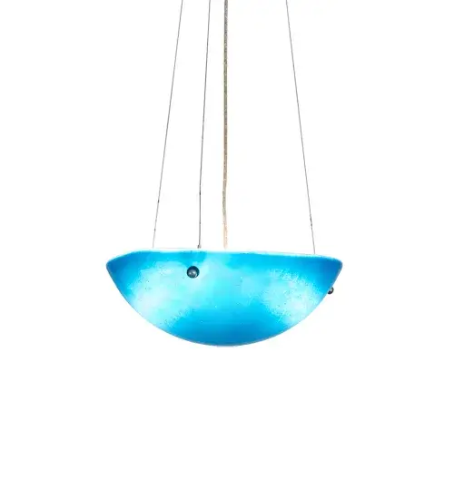 For a distinctive and luxurious look in any residential or commercial space; Kromatico is thoughtfully designed with a Blue Art Glass diffuser and enhanced with hardware and accents featured in a Nickel powder coat finish. This transitionally styled fixture is perfect for illuminating large corridors; lobbies; living rooms; and other areas in residential and hospitality settings. Overall height ranges from 12 to 77 inches as the chain easily adjusts in the field. Ideal for homes and businesses in towns and cities nationwide. The Kromatico Inverted Pendant is included in our American-made; American-designed; handcrafted Contemporary Lighting Collection. UL and cUL listed for damp and dry locations. - alternate view