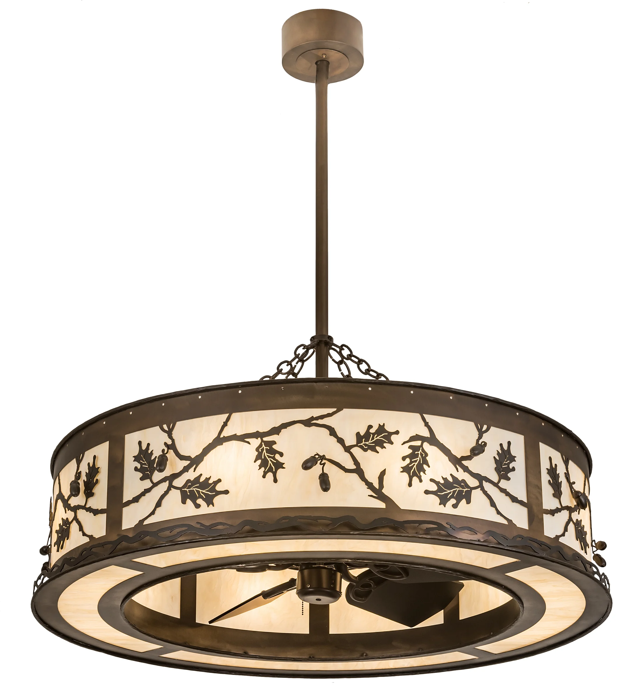 Oak Leaf & Acorn 12 Light Chandel-Air in Oiled Bronze
