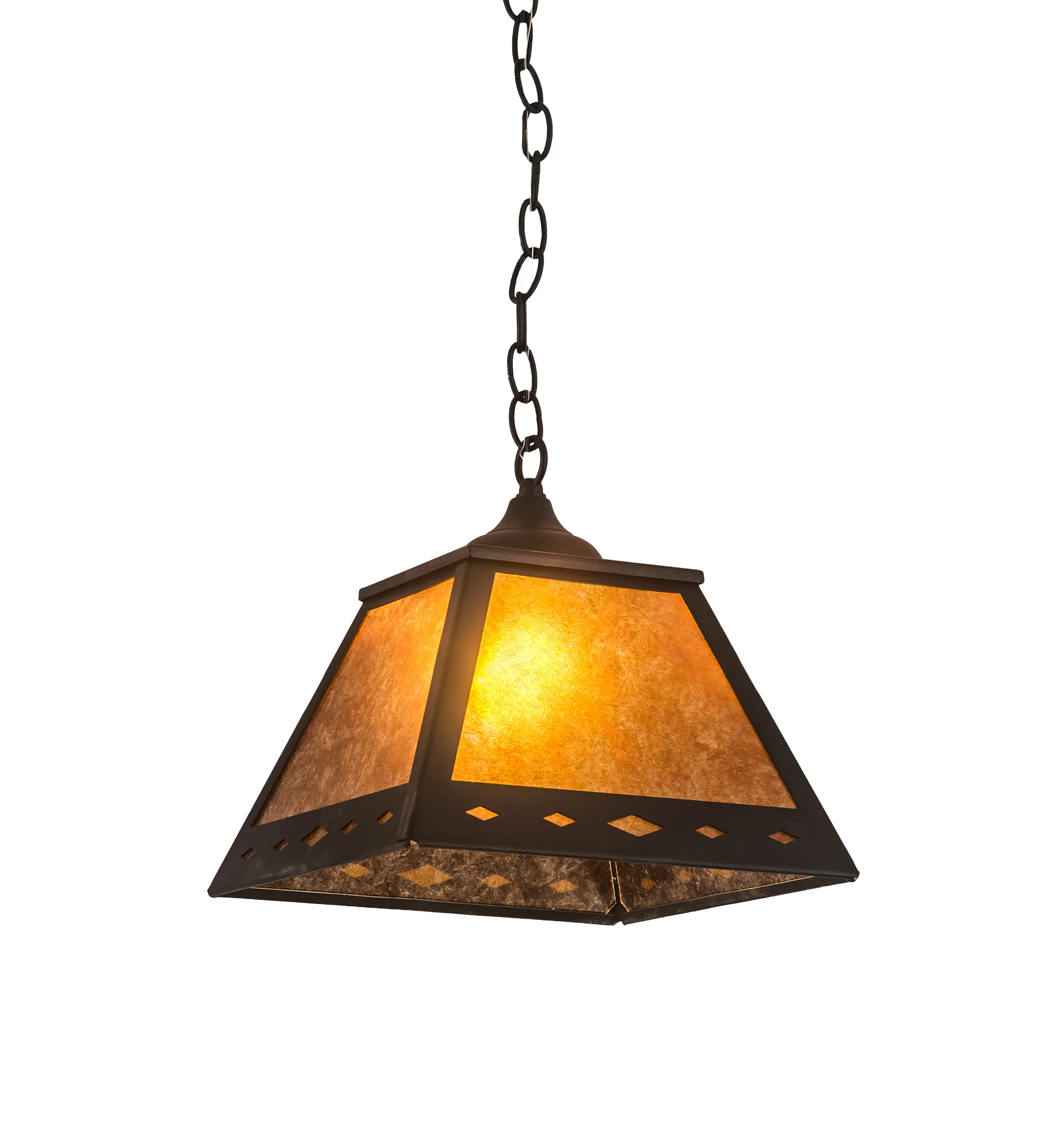 Diamond One Light Pendant in Textured Black