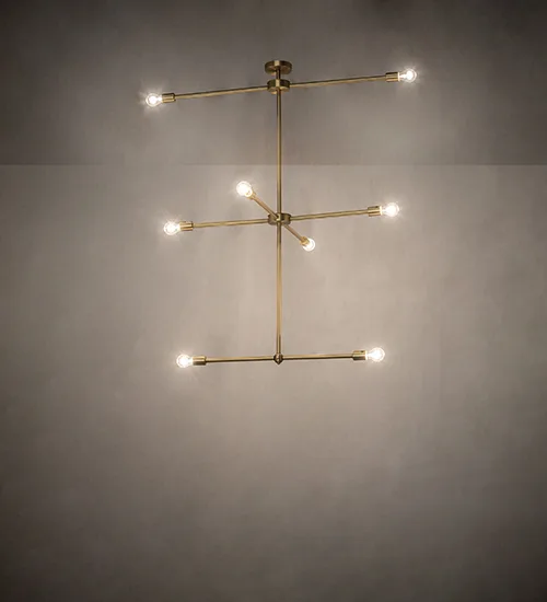 44" Long Pronograde Jack 8 Light Oblong Chandelier