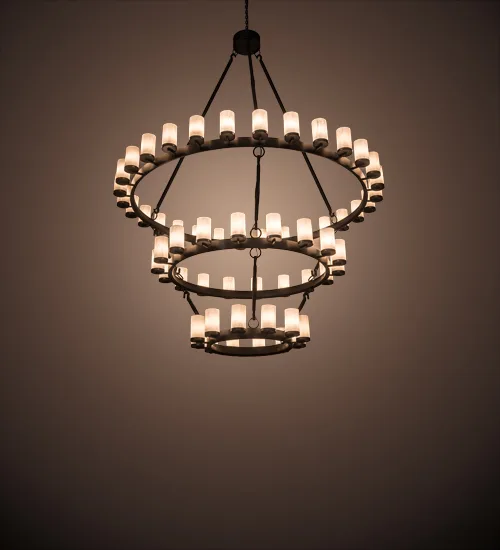 84" Wide Noziroh Ring 60 LT Three Tier Chandelier