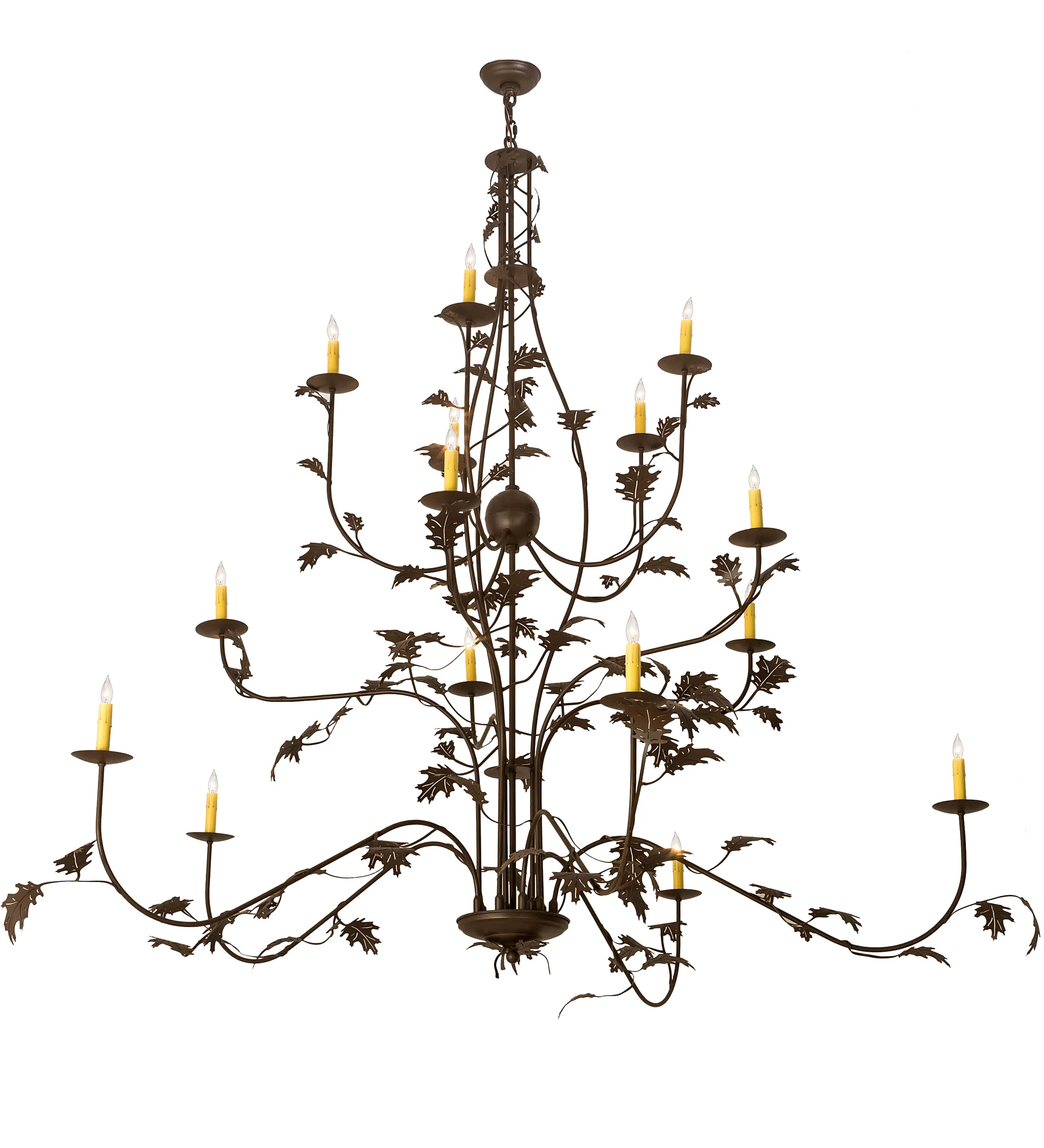 Oak Leaf 15 Light Chandelier in Cafe Noir