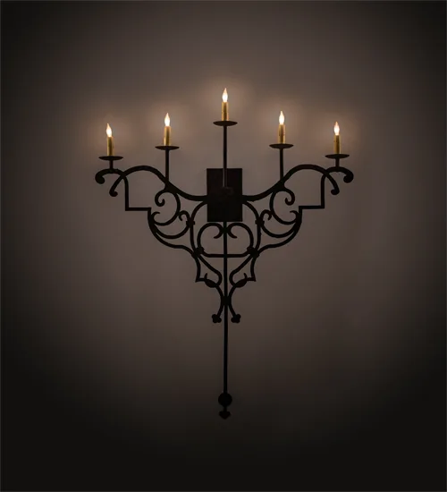 36" Wide Fleur De Lys 5 LT Wall Sconce
