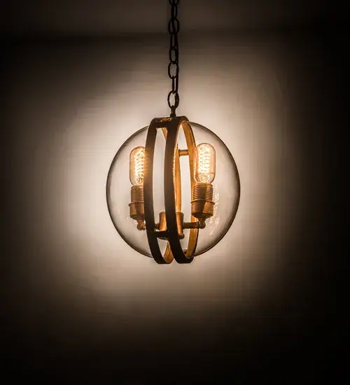 Luxurious elegance is integrated with eye-catching appeal in the Bola Cupla Pendant. This innovative ceiling pendant features a Crystal Idalight sphere which reveals two Customer Supplied Medium base T14 Vintage Lamps in a complementary finish. This fixture; which features hardware in a Brass finish; is handcrafted by highly skilled artisans in our 180;000 manufacturing facility in Yorkville; New York. The overall height of this pendant ranges from 16 to 45 inches as the chain length can be easily adjusted in the field to accommodate your specific lighting application needs. Custom colors; styles and sizes are available; as well as dimmable; energy efficient lamping options such as LED. The fixture is UL and cUL listed for dry and damp locations.