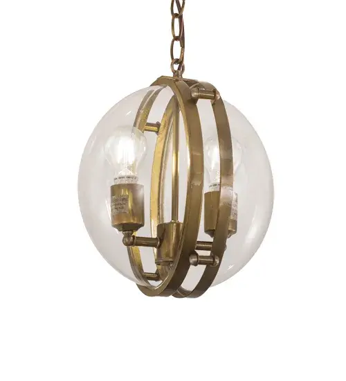 Luxurious elegance is integrated with eye-catching appeal in the Bola Cupla Pendant. This innovative ceiling pendant features a Crystal Idalight sphere which reveals two Customer Supplied Medium base T14 Vintage Lamps in a complementary finish. This fixture; which features hardware in a Brass finish; is handcrafted by highly skilled artisans in our 180;000 manufacturing facility in Yorkville; New York. The overall height of this pendant ranges from 16 to 45 inches as the chain length can be easily adjusted in the field to accommodate your specific lighting application needs. Custom colors; styles and sizes are available; as well as dimmable; energy efficient lamping options such as LED. The fixture is UL and cUL listed for dry and damp locations. - alternate view