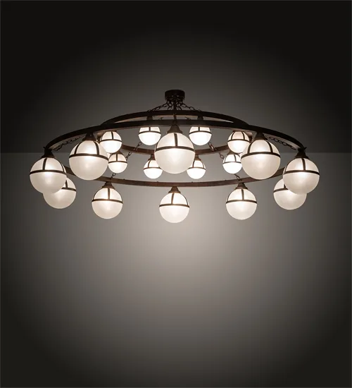 84" Wide Bola Tavern 20 Light Two Tier Chandelier