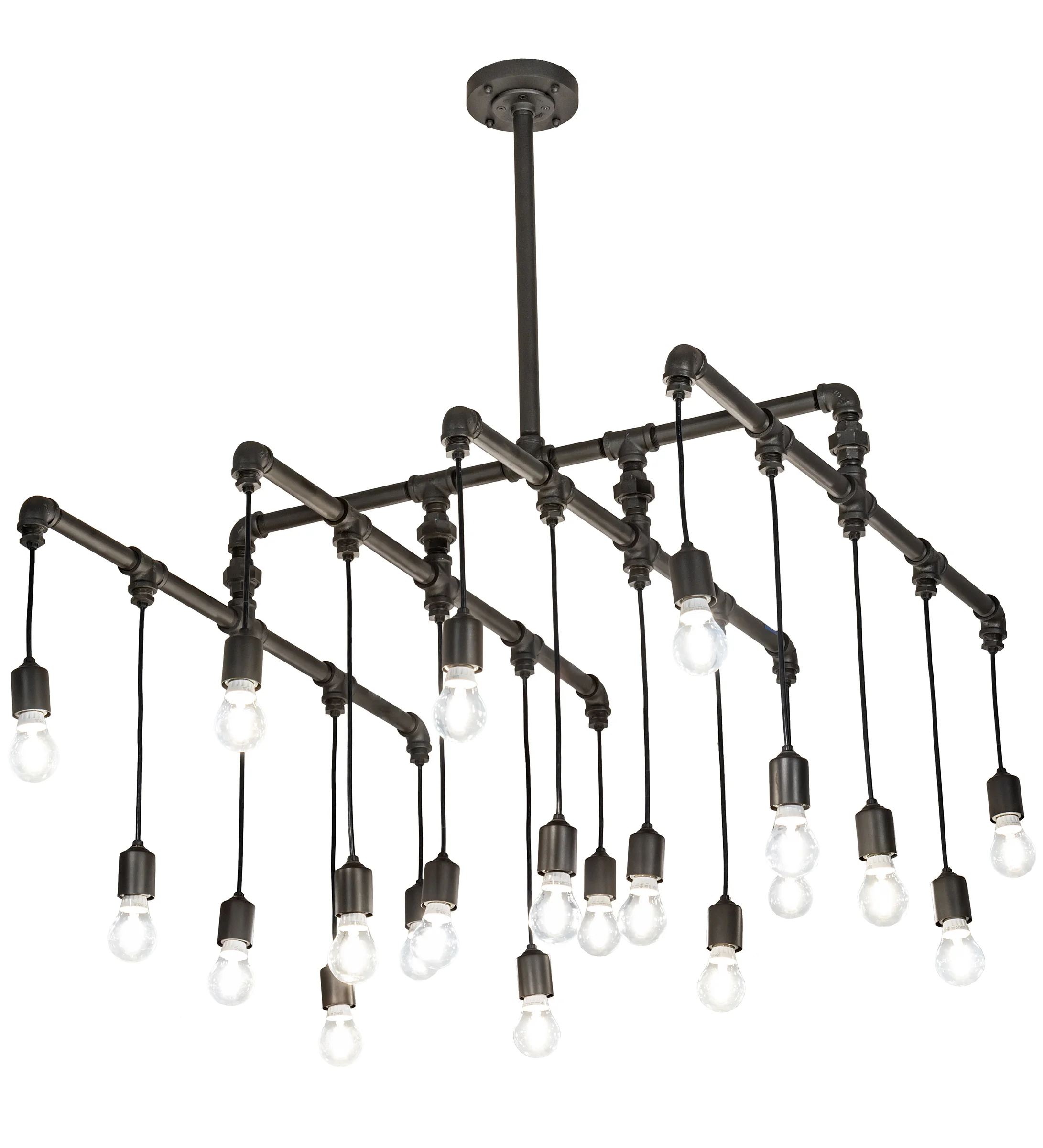 Pipedream LED Pendant in Wrought Iron