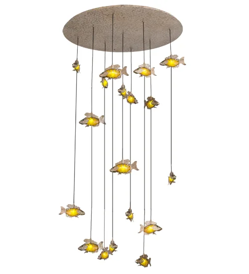 56" Wide Tiervis 18 LT Cascading Pendant