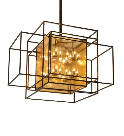 A sophisticated architecturally styled fixture is designed with a pizazz that is unique, fresh and stylish. Give your decor an extra edge with this breathtaking fixture, which is highlighted with a solid structure. Beautiful ambient illumination features Amber Seeded Glass that reveals 32 Complementary faux candlelights. The hardware and frame are featured in a Timeless Bronze finish. Handmade by highly skilled artisans in our 180,000 square foot manufacturing facility in Yorkville, New York. Lens materials and metal finishes can be customized to your requirements. UL & cUL listed for dry and damp locations. Collection: Kitzi Box Finish: Timeless Bronze Glass: Amber Seeded Glass Width: 54.00" Height: 186.00" Length: 72.00" Weight: 197.00 lb Number of Bulbs: 32 Maximum Wattage: 25.00 W Bulb Type: B11 Bulb Base: E26 Light Source: LED Color Temperature: 3000 K Material: Steel Country of Origin: USA Safety Listing: Damp Safety Rating: Damp LED - alternate view