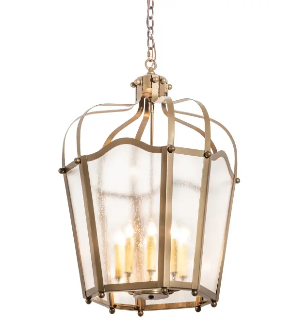 Utilizing a blend of timeless craftsmanship and classic design. The ever-popular Citadel brings home unsurpassed quality and shapely appeal. Evoking a dramatic effect; beautiful ambient light is projected through a Rainstone Idalight lens which reveals 8 faux candlelights featured within. The Citadel pendant is complemented with a Brown Metallic finish. The overall height ranges from 34 to 94 inches as the chain length can be easily adjusted in the field to accommodate your specific lighting application needs. Lens colors; metal finishes and fixture sizes can be customized to your needs. Custom crafted in our 180;000 square foot manufacturing facility in Yorkville; New York. UL and cUL listed for dry and damp locations.