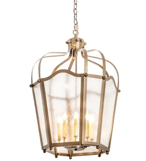 Utilizing a blend of timeless craftsmanship and classic design. The ever-popular Citadel brings home unsurpassed quality and shapely appeal. Evoking a dramatic effect; beautiful ambient light is projected through a Rainstone Idalight lens which reveals 8 faux candlelights featured within. The Citadel pendant is complemented with a Brown Metallic finish. The overall height ranges from 34 to 94 inches as the chain length can be easily adjusted in the field to accommodate your specific lighting application needs. Lens colors; metal finishes and fixture sizes can be customized to your needs. Custom crafted in our 180;000 square foot manufacturing facility in Yorkville; New York. UL and cUL listed for dry and damp locations. - alternate view