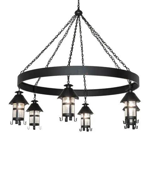 66" Wide Rutland 6 Lantern Chandelier - Image 2