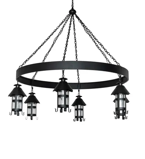 66" Wide Rutland 6 Lantern Chandelier - Image 3