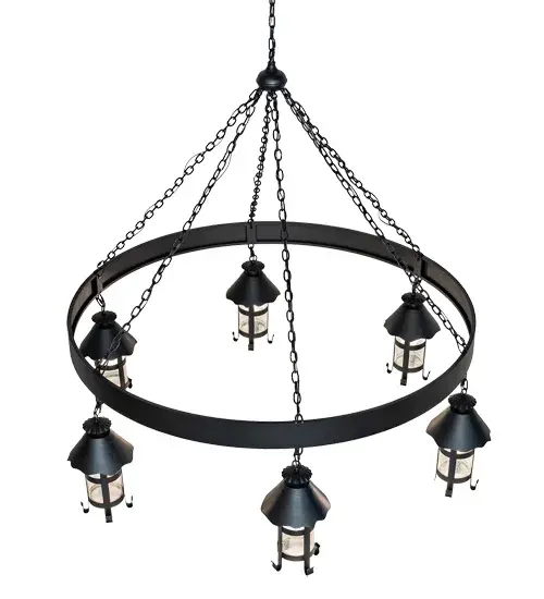 66" Wide Rutland 6 Lantern Chandelier - Image 4