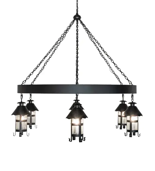 66" Wide Rutland 6 Lantern Chandelier - Image 5