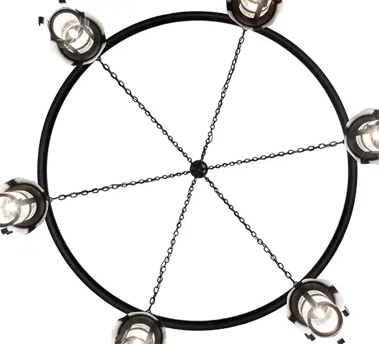 66" Wide Rutland 6 Lantern Chandelier - Image 7