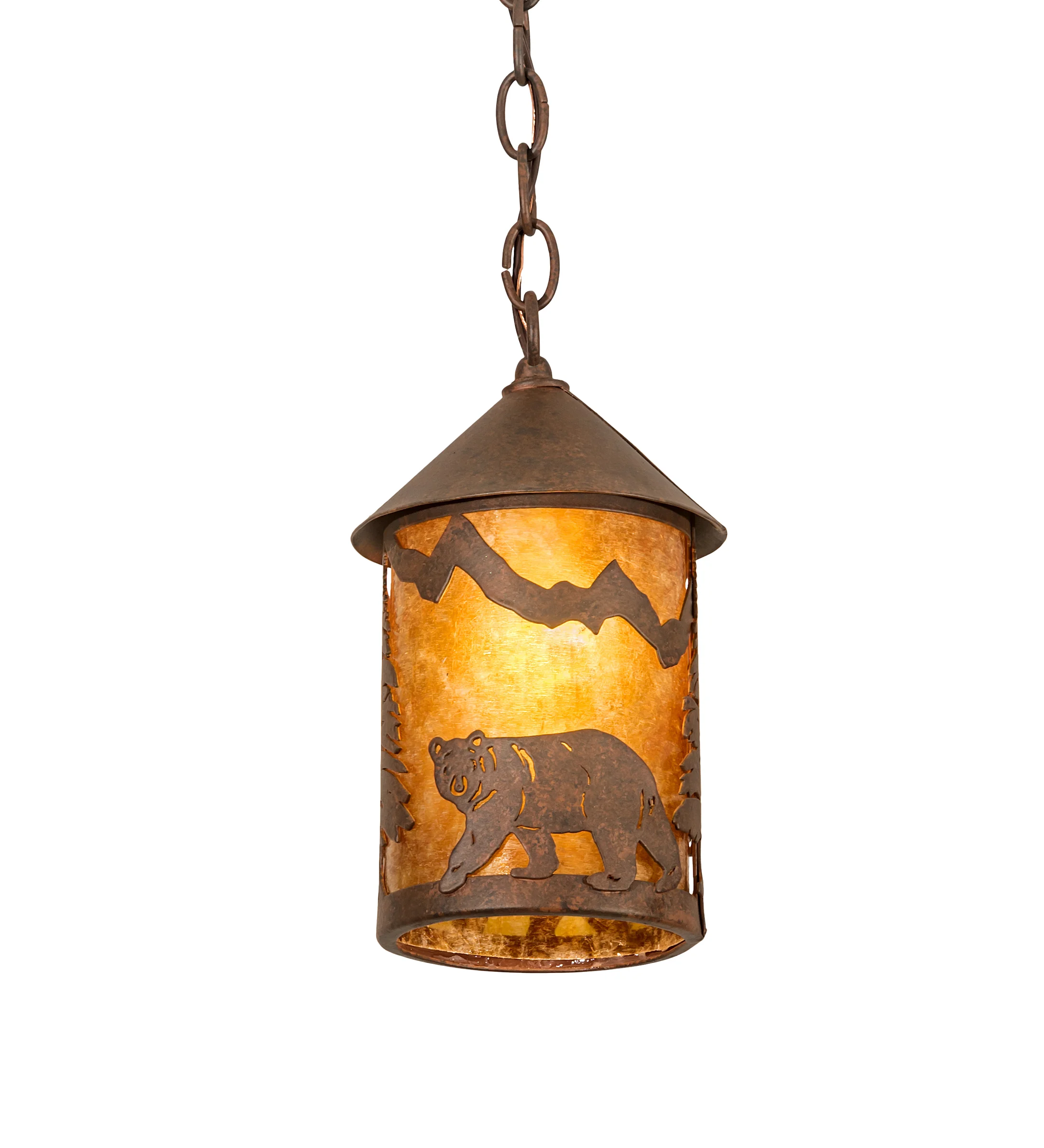Lone Bear One Light Mini Pendant in Rusty Nail