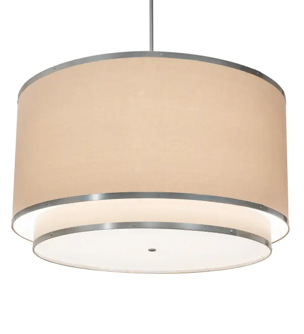 This stunning lighting fixture integrates a modern look with a minimalistic style. The pendant features an alluring Natural Textrene shade that is complemented with a Statuario Idalight bottom diffuser. The pendant can illuminate a dining table or living area in homes; lounges; and restaurants. The Cilindro Natural Textrene Pendant is included in our American-made; American-designed; handcrafted Modern Lighting Collection and manufactured in Yorkville; New York. The fixture is UL and cUL listed for dry and damp locations; however; we do not recommend installing it in spaces that experience excessive moisture due to the fabric shade. 221522