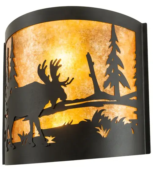 15" Wide Moose at Lake Wall Sconce - Image 2