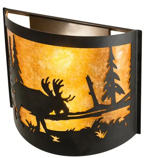 15" Wide Moose at Lake Wall Sconce - Image 4