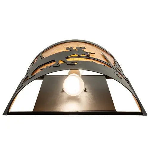 15" Wide Moose at Lake Wall Sconce - Image 8