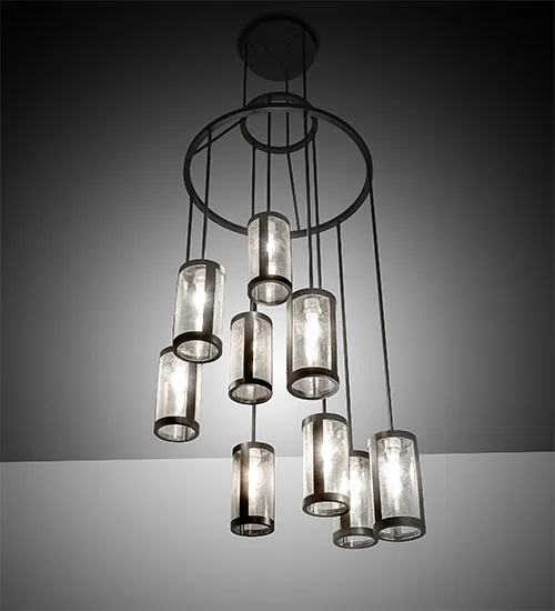 35" Wide Cartier 9 Light Cascading Chandelier