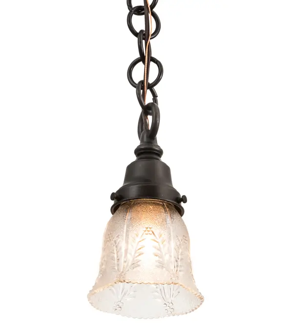 Reminiscent of lighting fixtures from the early 1900s. The Revival Summer Wheat Mini Pendant features a Clear Textured Revival glass shade with an authentic historic look to complement any room or space. Solid Brass hardware and accents in a Craftsman Brown finish make this piece a timeless treasure. The overall height of this pendant ranges from 12 to 41 inches as the chain length can be easily adjusted in the field to accommodate your specific lighting application. Align the mini pendants in multiples to make a dramatic design statement above an island; table; counter or bar. Handmade in our 180;000 square foot manufacturing facility in Yorkville; NY. Available in custom sizes; finishes and styles. Dimmable energy efficient lamping options are offered. UL and cUL listed for dry and damp locations.