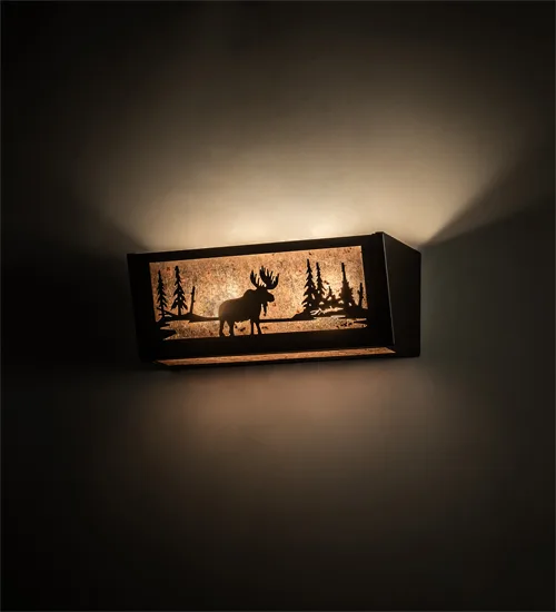 16" Wide Moose at Lake Vanity Light