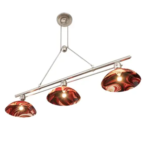 70" Long Deco Ball 3 Light Cabernet Swirl Island Pendant - Image 6