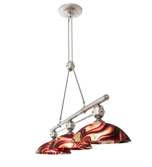 70" Long Deco Ball 3 Light Cabernet Swirl Island Pendant - Image 7