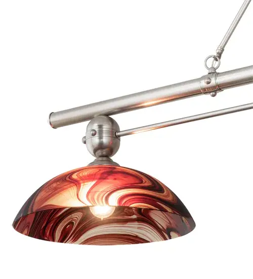 70" Long Deco Ball 3 Light Cabernet Swirl Island Pendant - Image 9
