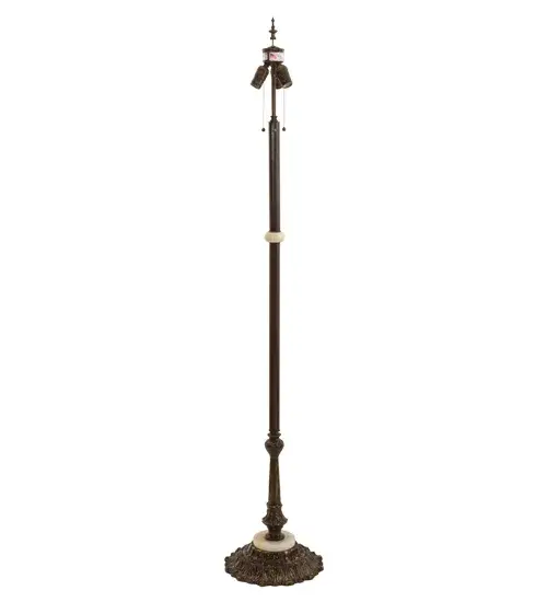 62" High Antique Brass Gloss 3 LT Floor Base - Image 1