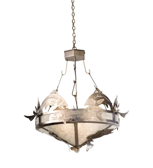 39"W Catch of the Day Trout & Pike Inverted Pendant