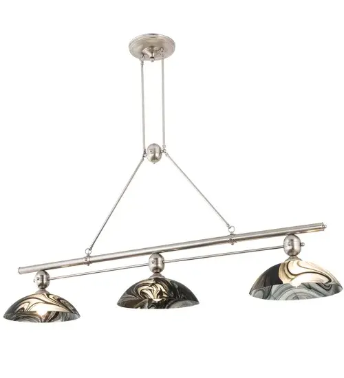 70" Long Deco Ball 3 Light Noir Swirl Island Pendant - Image 2