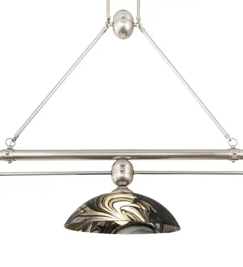 70" Long Deco Ball 3 Light Noir Swirl Island Pendant - Image 5