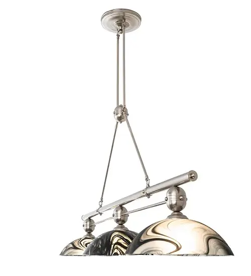70" Long Deco Ball 3 Light Noir Swirl Island Pendant - Image 6