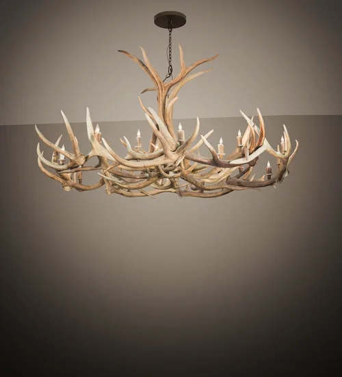 84" Wide Antlers Elk & Mule Deer 18 Light Chandelier