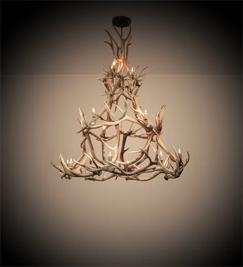 72" Wide Antlers Elk 16 Light Chandelier