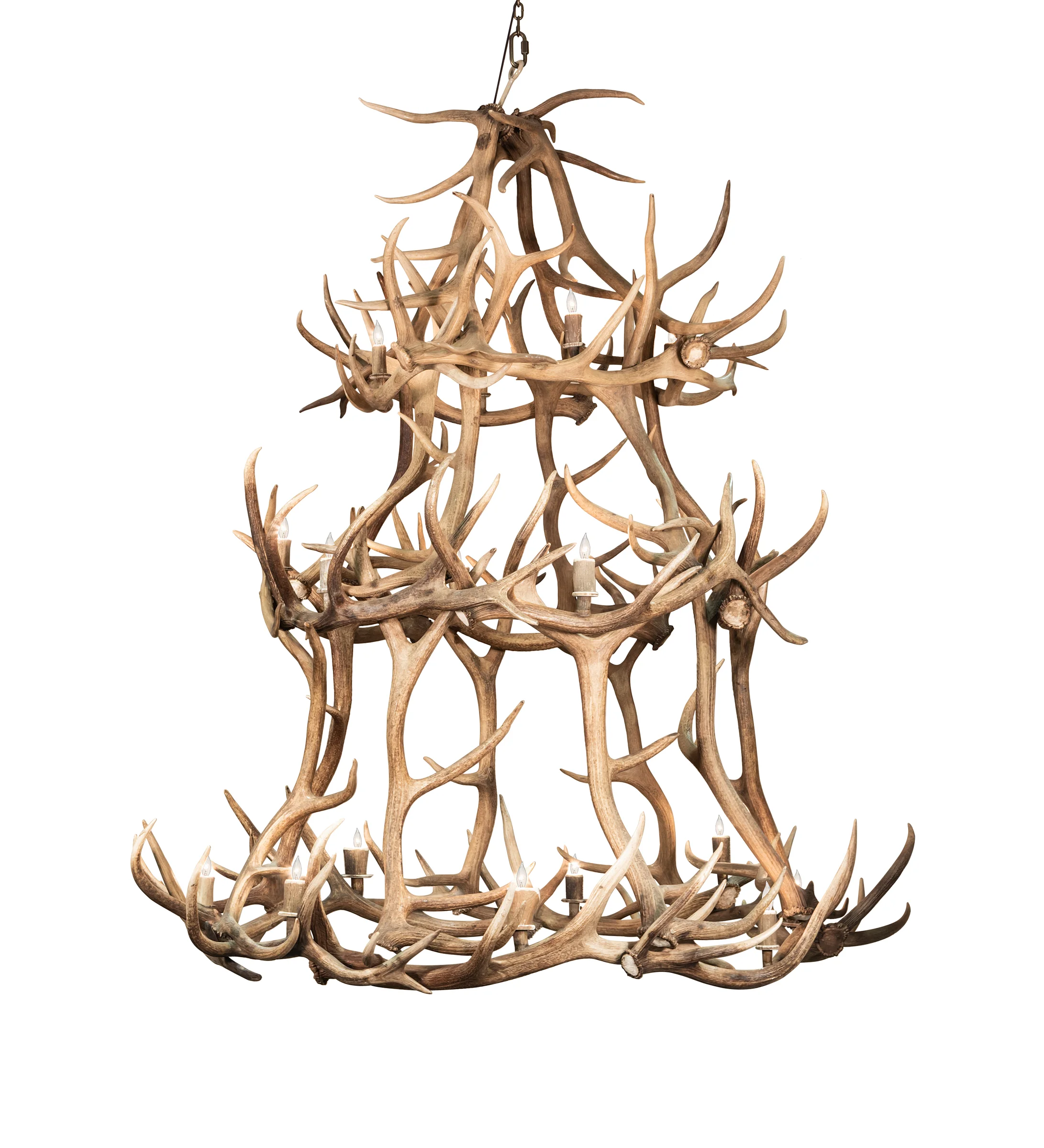 Antlers 18 Light Chandelier in Verdigris,Copper